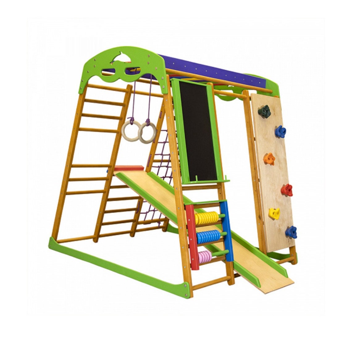 Foldable Wooden Indoor Playground With Accessories Kids Gym Etsy