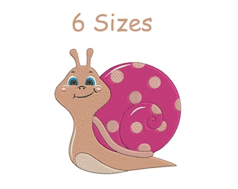Pink Snail Embroidery Design, Snail Embroidery, 6 Sızes, DIGITAL DOWNLOAD machine embroidery