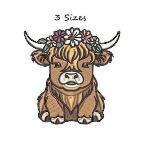 Cow machine embroidery - Cow animal design - Design instant download - 3 Sizes -  pes - jef