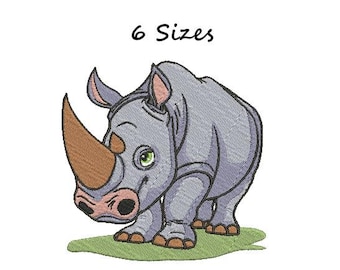 Rhino Machine Embroidery Design - Rhino Pattern - Animal Embroidery - 6 Sizes - DIGITAL DOWNLOAD machine embroidery