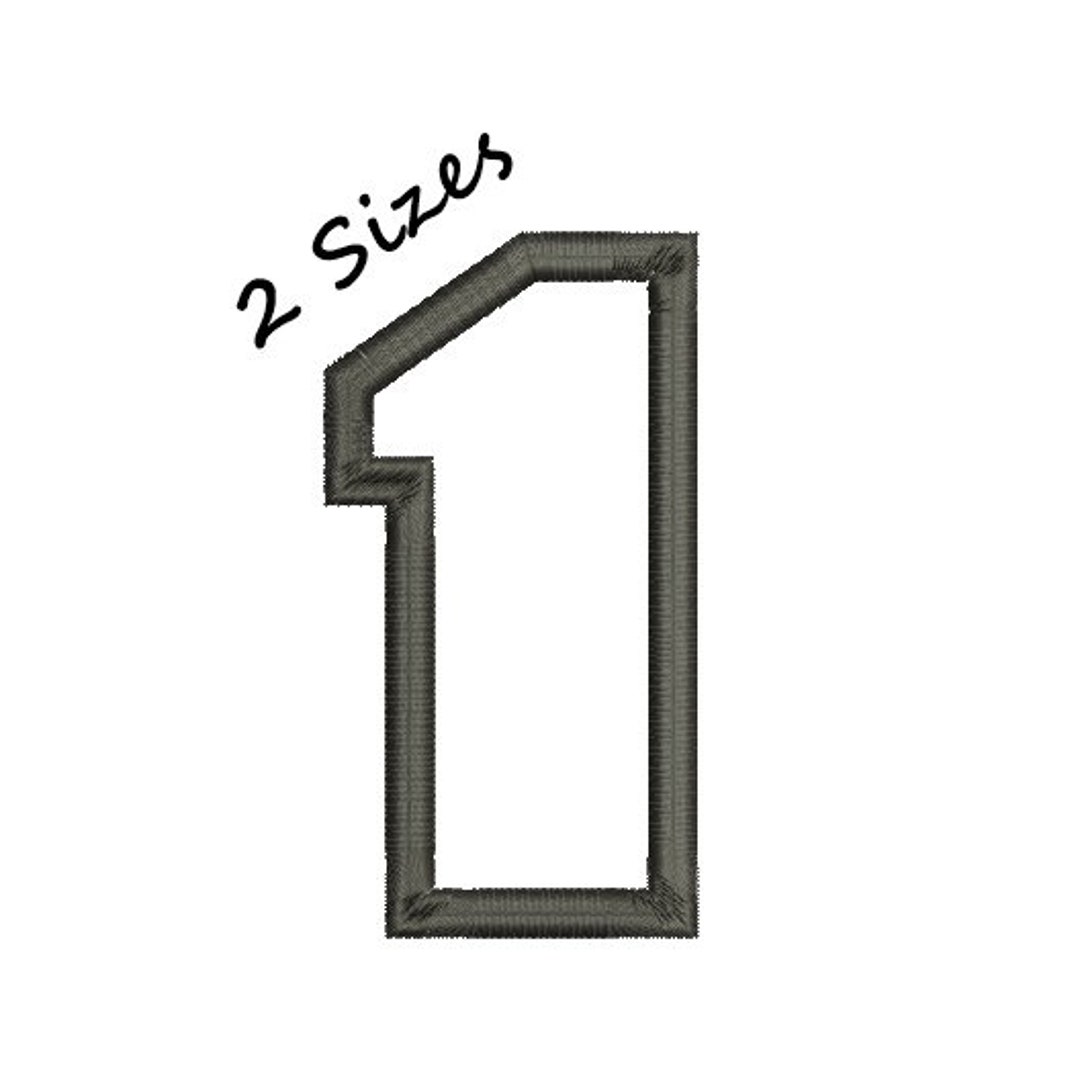 Applique Numbers Machine Embroidery Design, 1 Numbers Applique Pattern