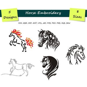 Horse Machine Embroidery - Animal Embroidery Pattern -  Design-instant download