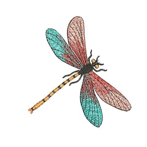 Machineborduurwerk libel - libel dier ontwerp - ontwerp direct downloaden - pes - jef