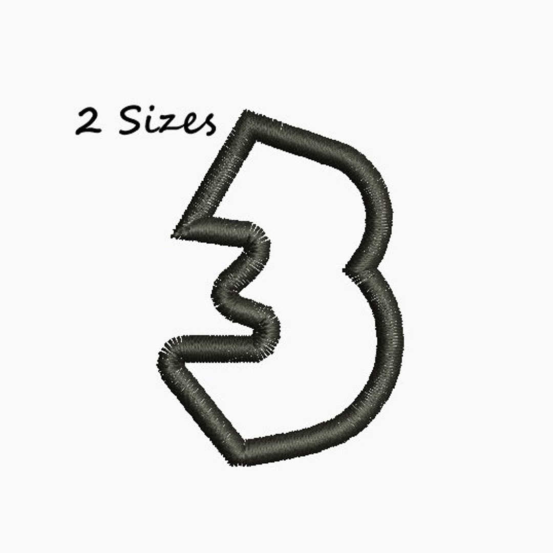Applique Numbers Machine Embroidery Design 3 Numbers Applique Etsy