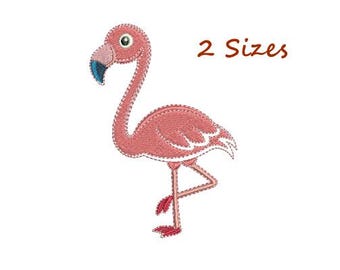 Flamingo Machine Embroidery Design - Animal Pattern - 2 Sizes - Digital Download File