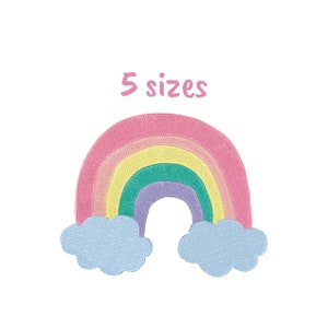 Rainbow Embroidery Design, 5 sizes, Instant Download, colorful rainbow Embroidery