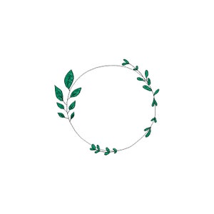 Monogram Frame - Laurel Doodle Wreath Machine Embroidery - Frame Embroidery -  Badge Design-instant download Floral Flower