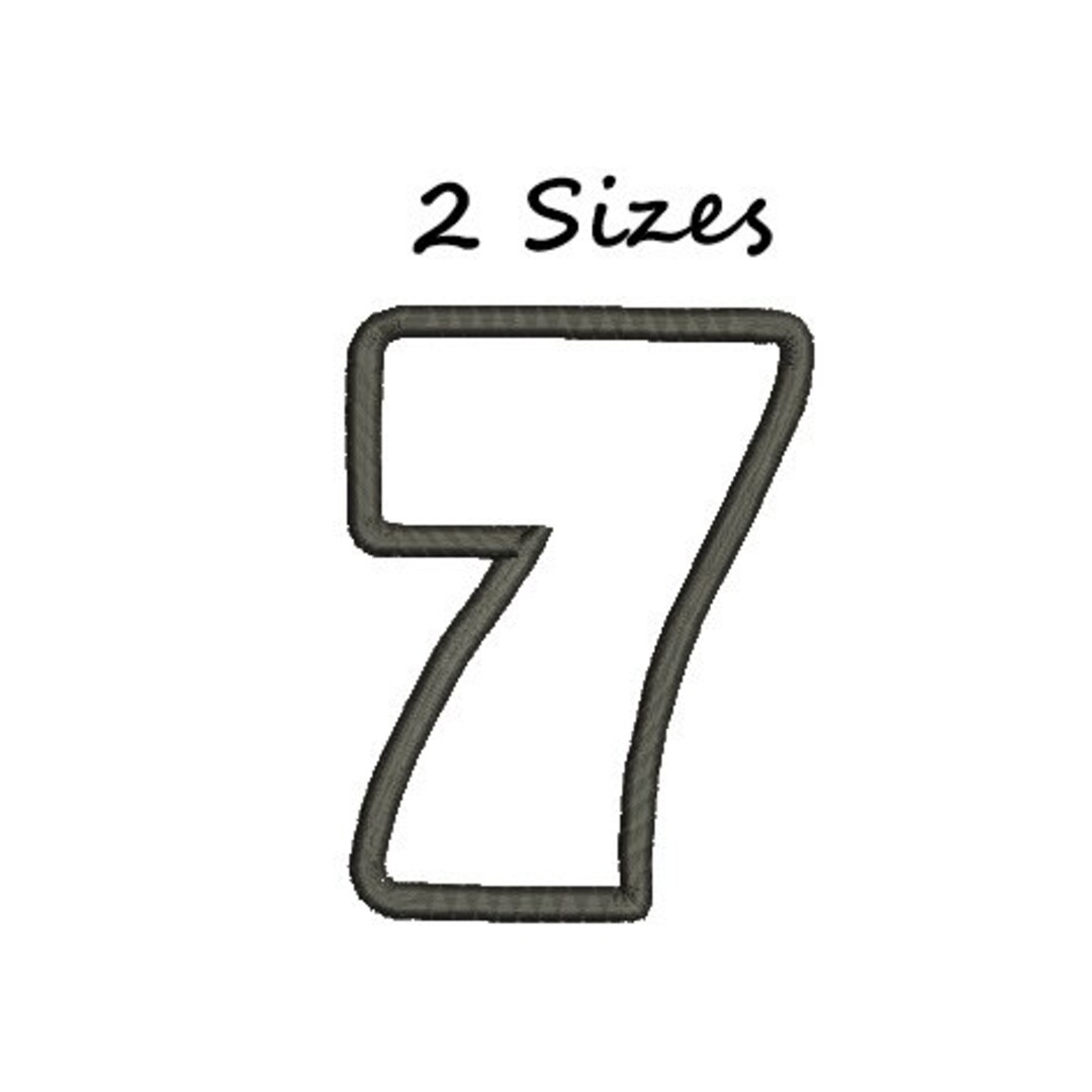 Applique Numbers Machine Embroidery Design, 7 Numbers Applique Pattern