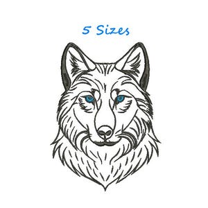 Wolf Embroidery Design - Animal Pattern - Wildlife Embroidery File - 5 Sizes