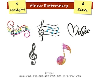 Note embroidery design - Music machine embroidery design - Note Silhouette - Note mini - Note design - Music Note - Embroidery File