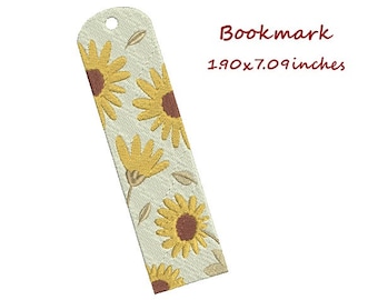 Bookmark Embroidery, Sunflower Machine Embroidery, Floral Bookmark, Gift For Her, Bookmark Design, Embroidery Pattern