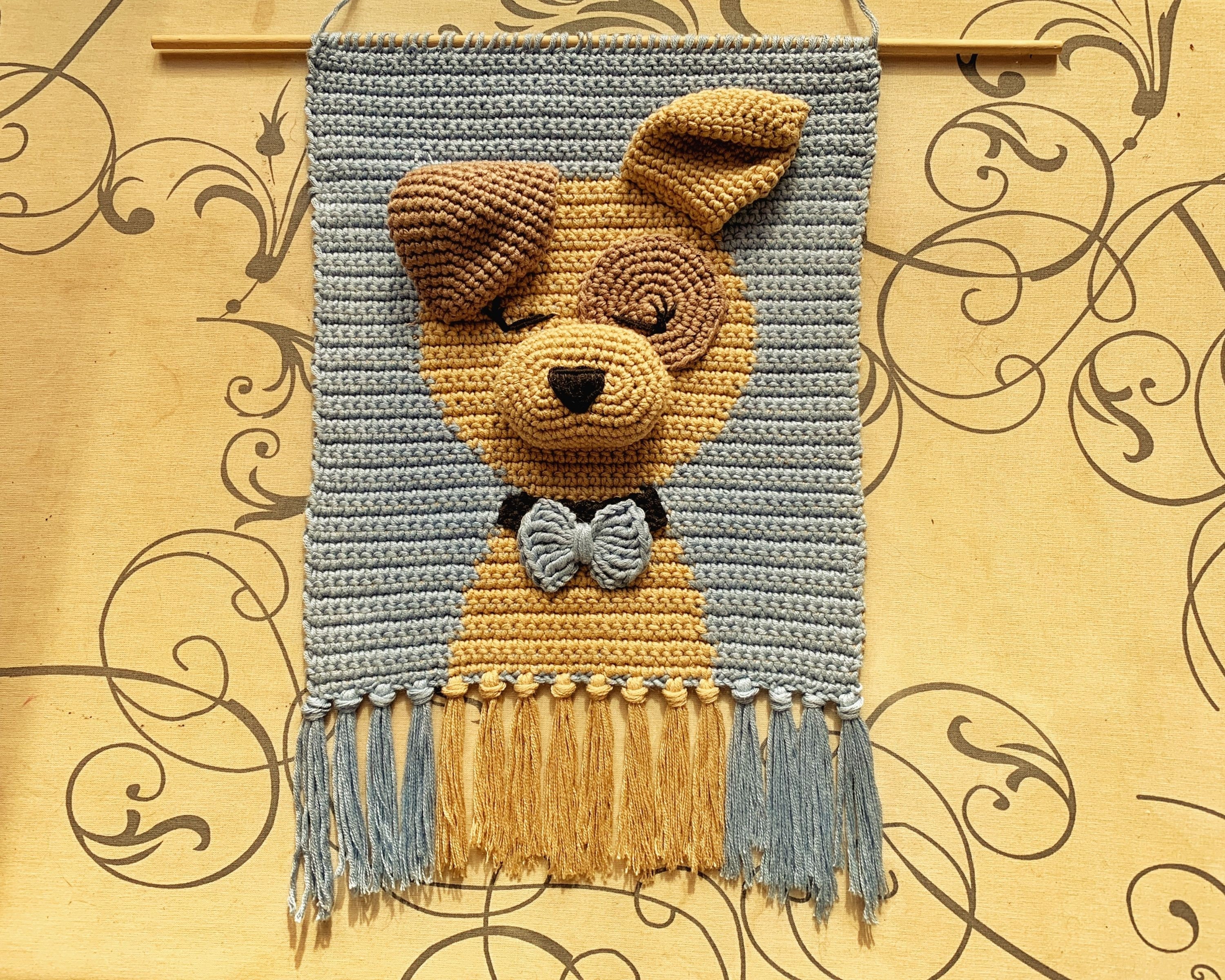 Wall Hanging Puppy Crochet Pattern Hanging Crochet Nursery Etsy