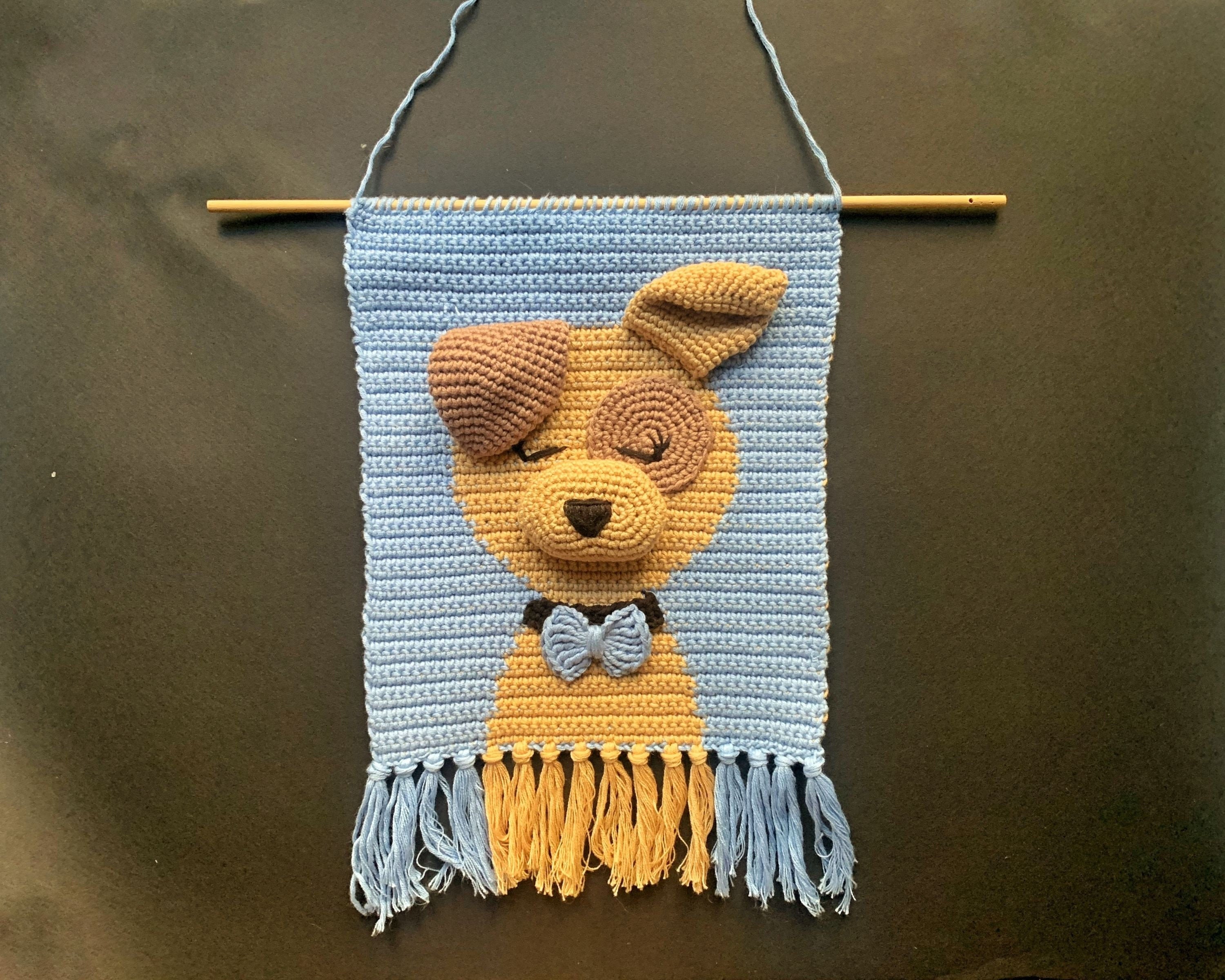 Wall Hanging Puppy Crochet Pattern Hanging Crochet Nursery Etsy