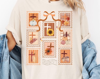 Herbst christliches T-Shirt, Ernte Glaube T-Shirt, gemütliches Herbst Shirt, Thanksgiving Christian Kleidung, Bibel Stempel Herbst Shirt, Glaube Herbst Geschenk T-Shirt