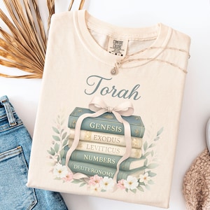 Torah T-Shirt, Cute Floral Torah Tee, Messianic Shirt, Hebrew Roots Apparel, Faith-Based Graphic Tee, Torah Follower Tee, Comfort Colors®