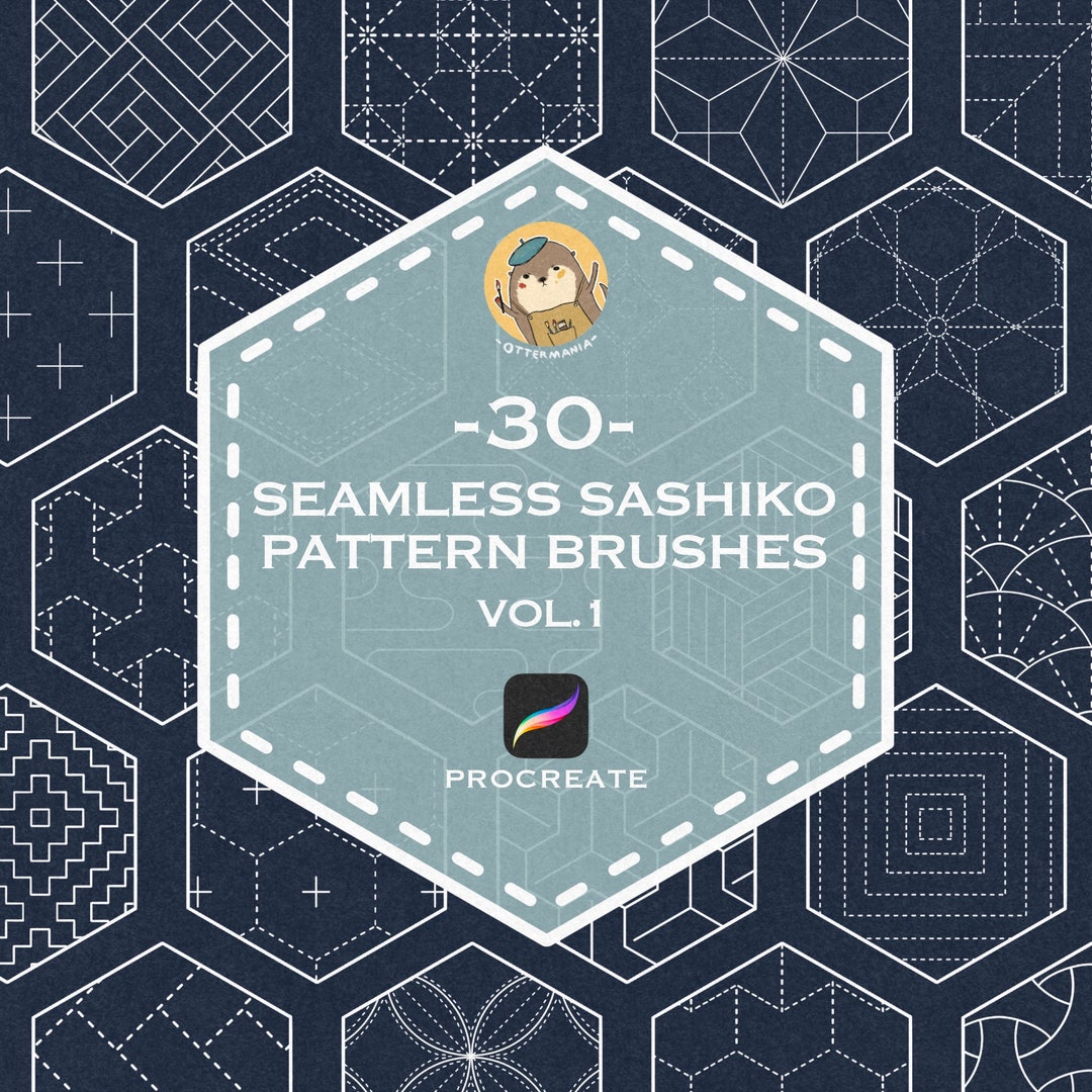 30 Geometric Japanese Pattern Brushes for Procreate Vol.1 • Seamless ...