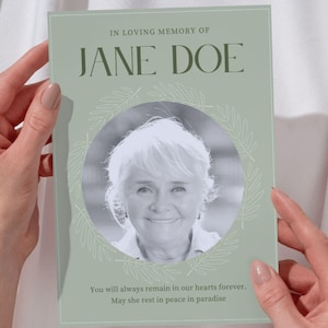 Editable Obituary Template – Elegant Design with Customizable Text, Color & Image