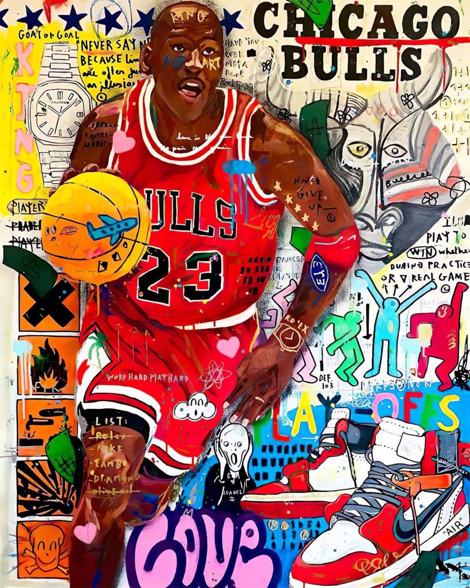 Oil Painting Michael Jordan Fan Art 100 handmade Painting Etsy