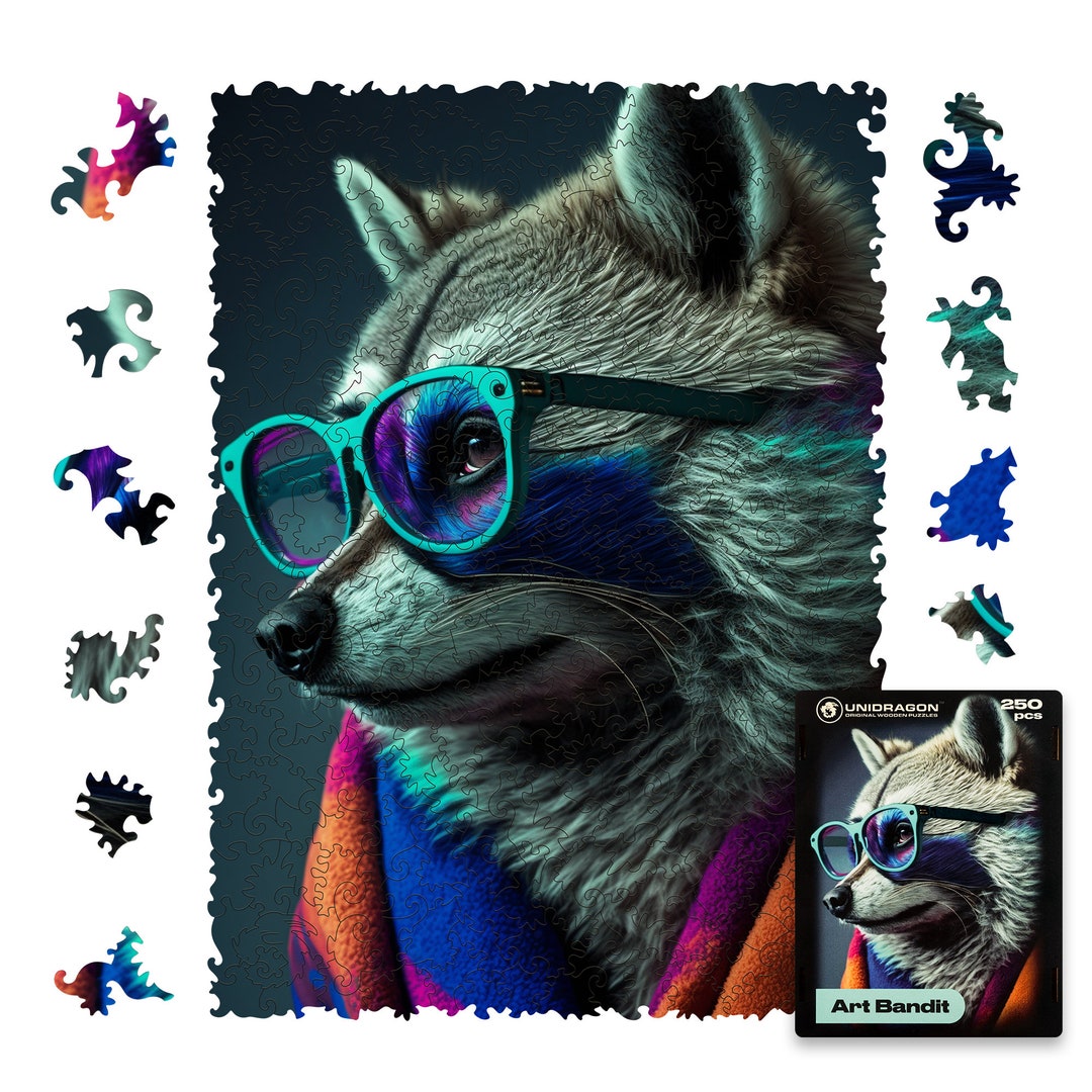 UNIDRAGON Wooden Jigsaw Puzzle for Adults Pop Art Bandit 250 500 Pieces ...