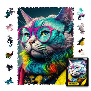 UNIDRAGON Wooden Jigsaw Puzzle For Adults Pop Art Criticat 250 500 Pieces Raccoon