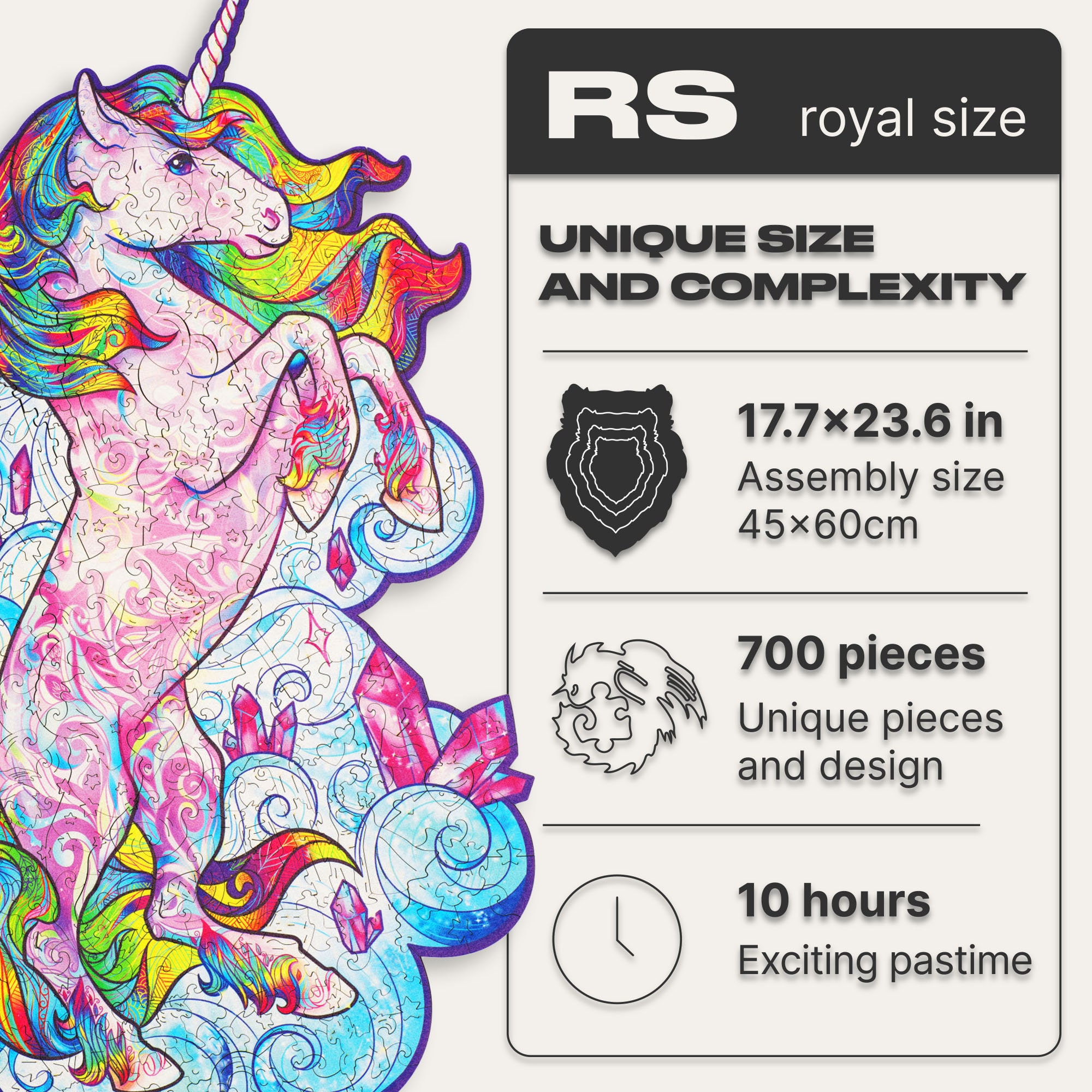 UNIDRAGON Animaux Puzzle en bois Inspirer Unicorn Etsy Canada