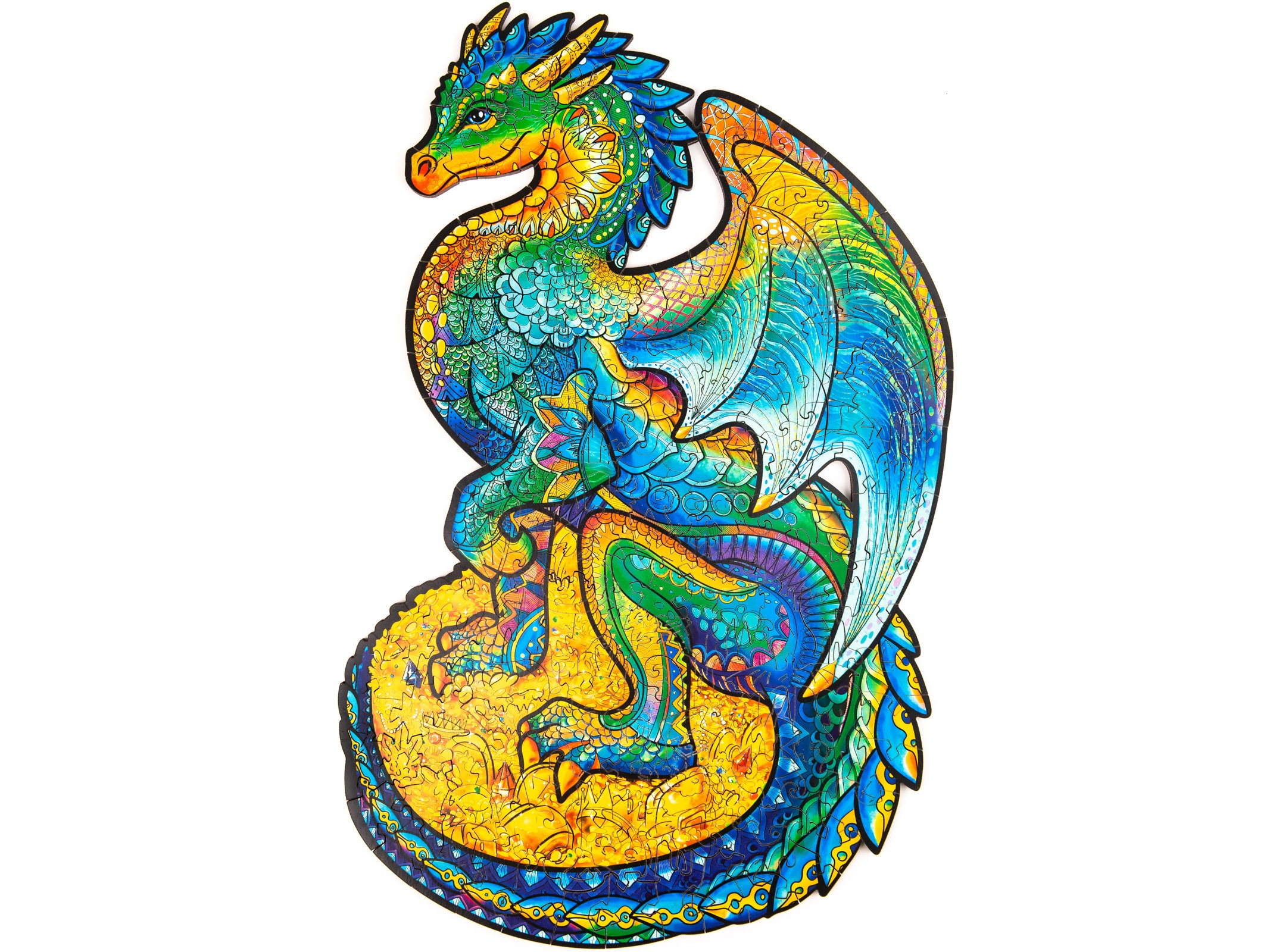 UNIDRAGON Animals Wooden Jigsaw Puzzle Guarding Dragon - Etsy