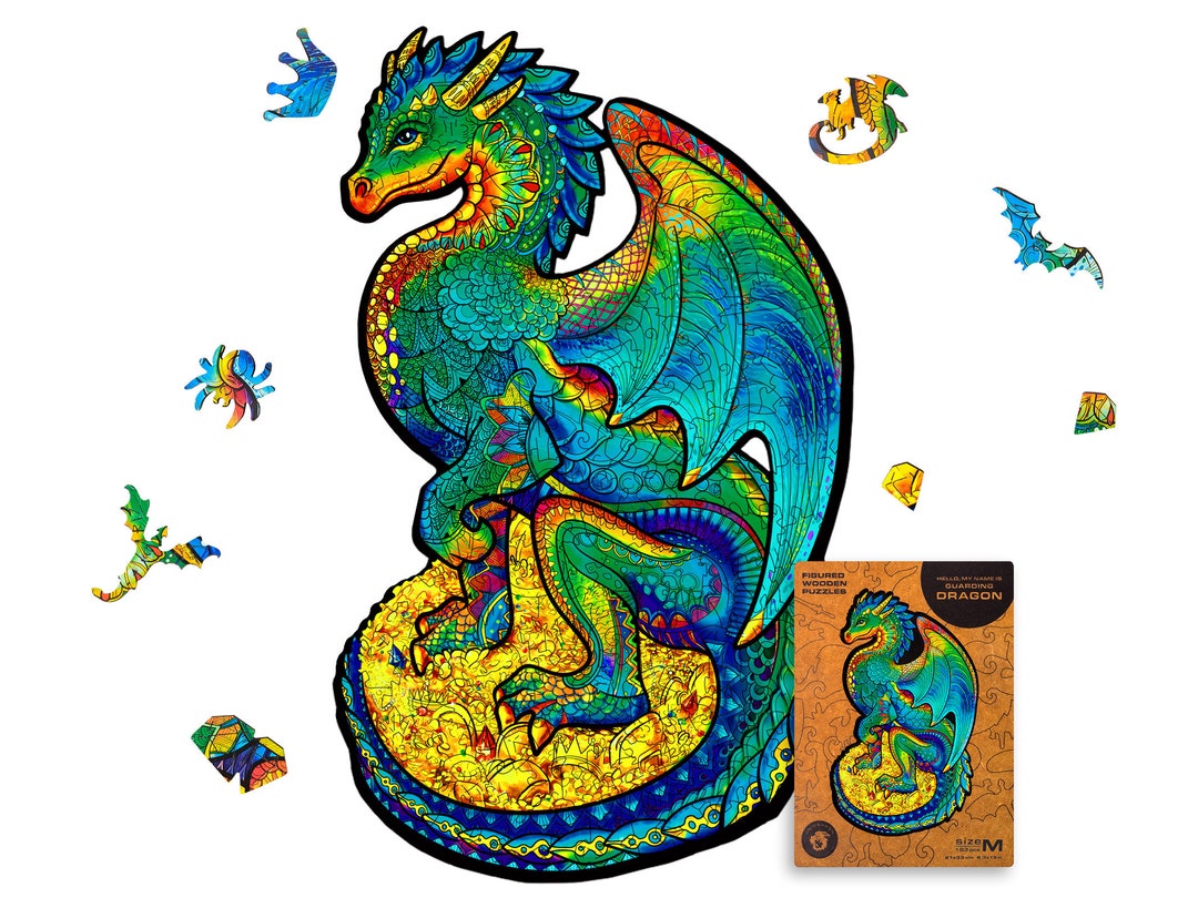 UNIDRAGON Animals Wooden Jigsaw Puzzle | Guarding Dragon | Original ...