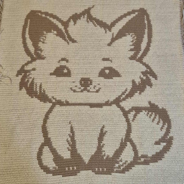 Schema per coperta Baby Fox (mosaico reversibile e mosaico sovrapposto all'uncinetto)
