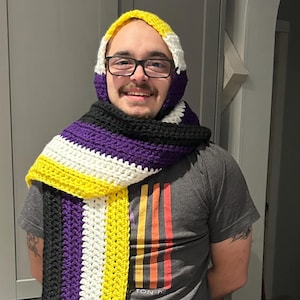 Nonbinary Pride Kapuzenschal Muster