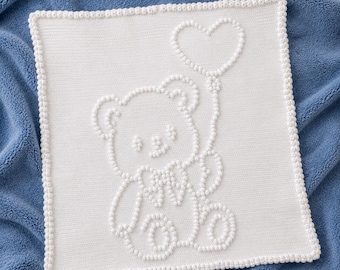 Teddy Bear Balloon Baby Receiving Blanket Pattern