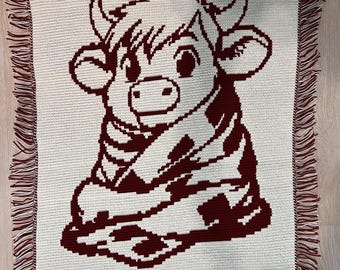 Knuffeldekenpatroon met koeienmotief