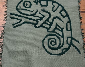 Crazy Chameleon Mosaic Crochet Blanket Pattern (Reversible & Overlay)