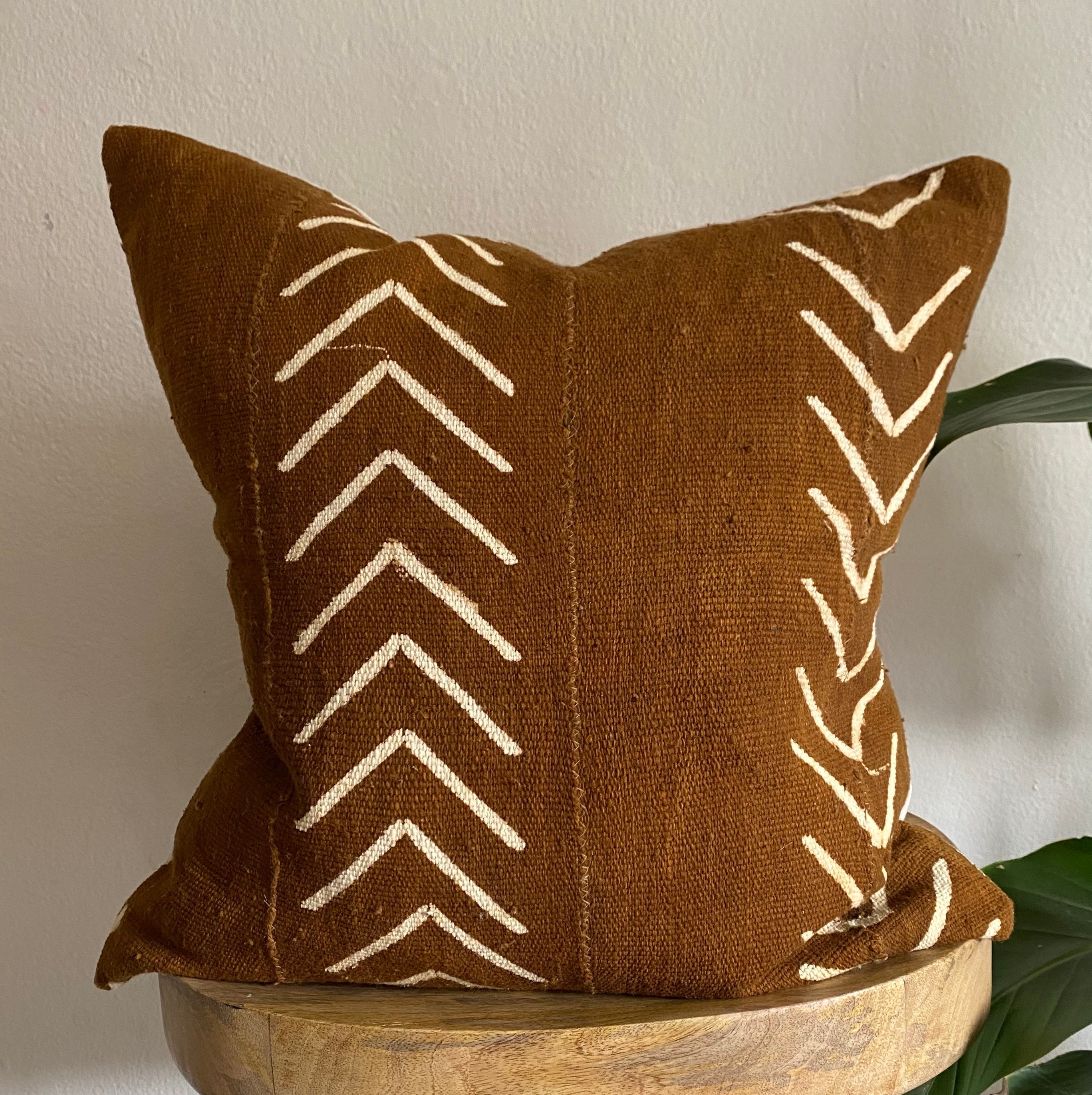 Mudcloth Rust Authentic Pillow Cover Living room Cushion Etsy