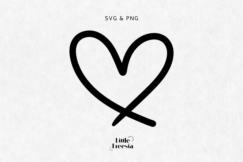 Doodle heart svg and png file doodle heart cut file for | Etsy