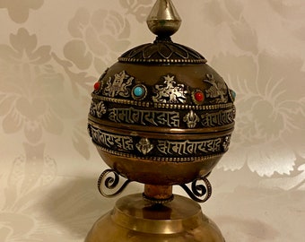 Antique Tibetan Table Buddhist Prayer Wheel