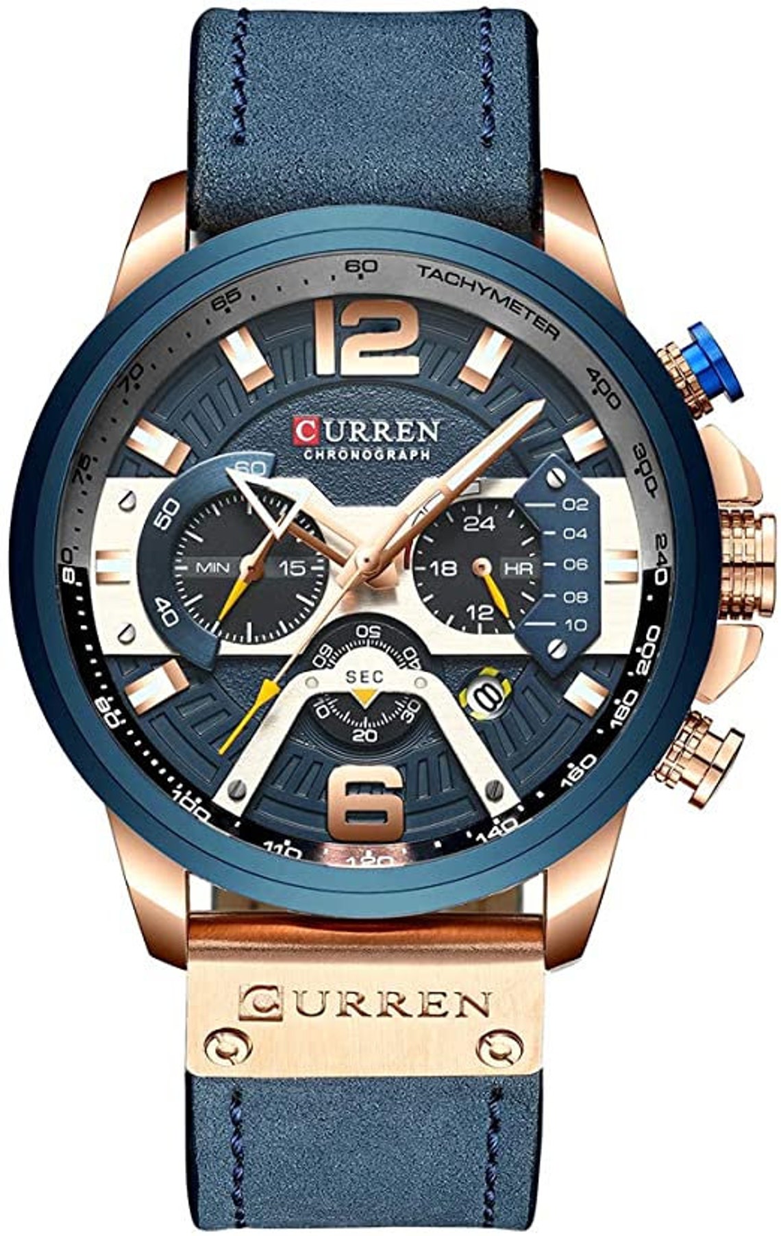 CURREN Casual Sport Watches for Men Blue Top Brand Luxury Etsy