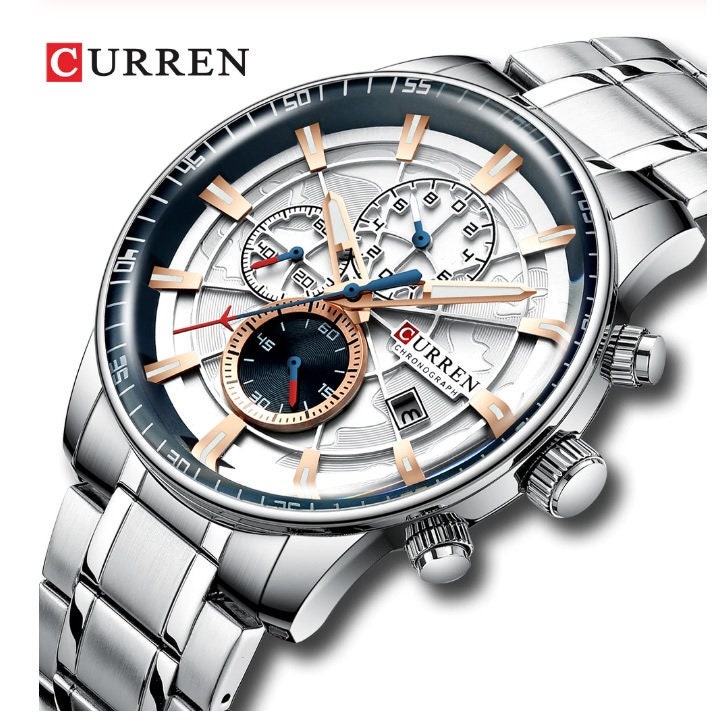 New CURREN Brand Men Watches Chronograph Quartz Watch Men Etsy