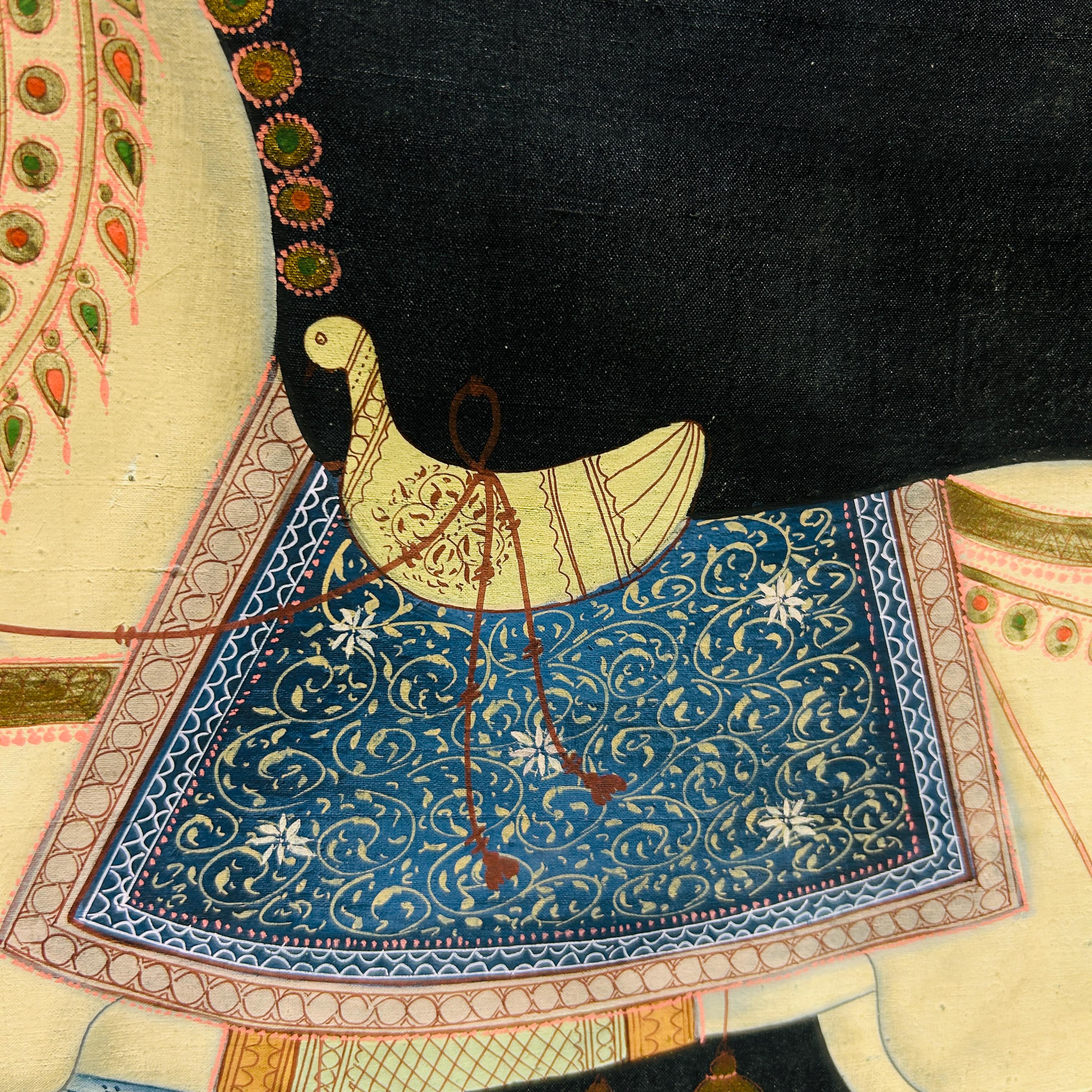 インド王室の馬のミニチュア絵画、ムガル美術の種牡馬の肖像画 - Etsy 日本
