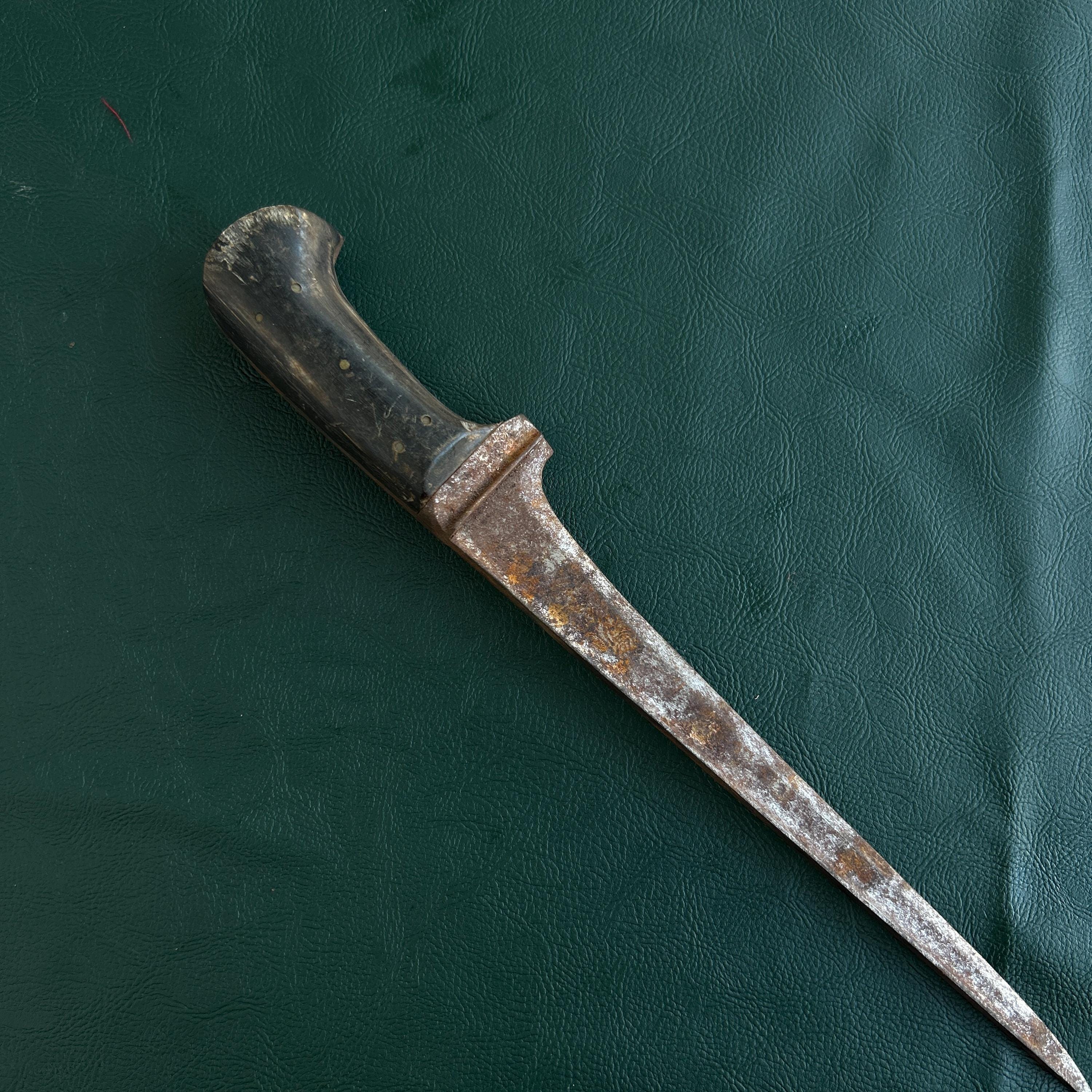 Vintage Mughal Indo Persian Bone Hand Grip Dagger With Damascus Blade ...
