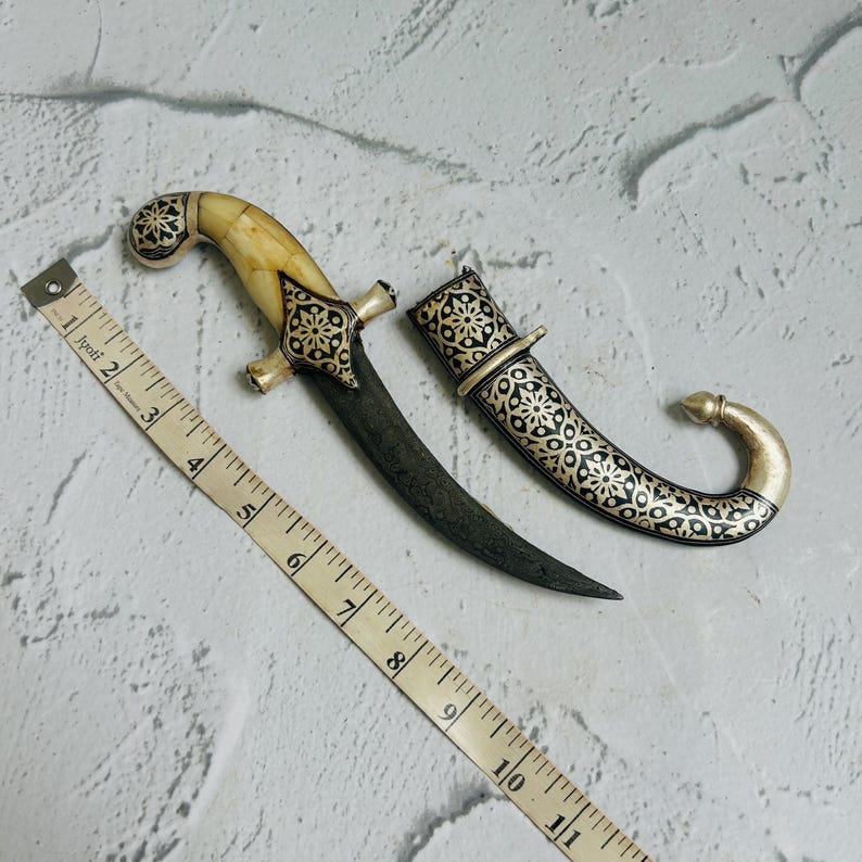 Indian Assorted Ottoman Khanjar Dagger With Silver Koftgari & Damascus ...
