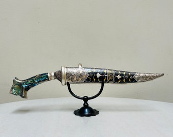 Indian assorted gold & silver kard/court knife with mother of pearl hand grip