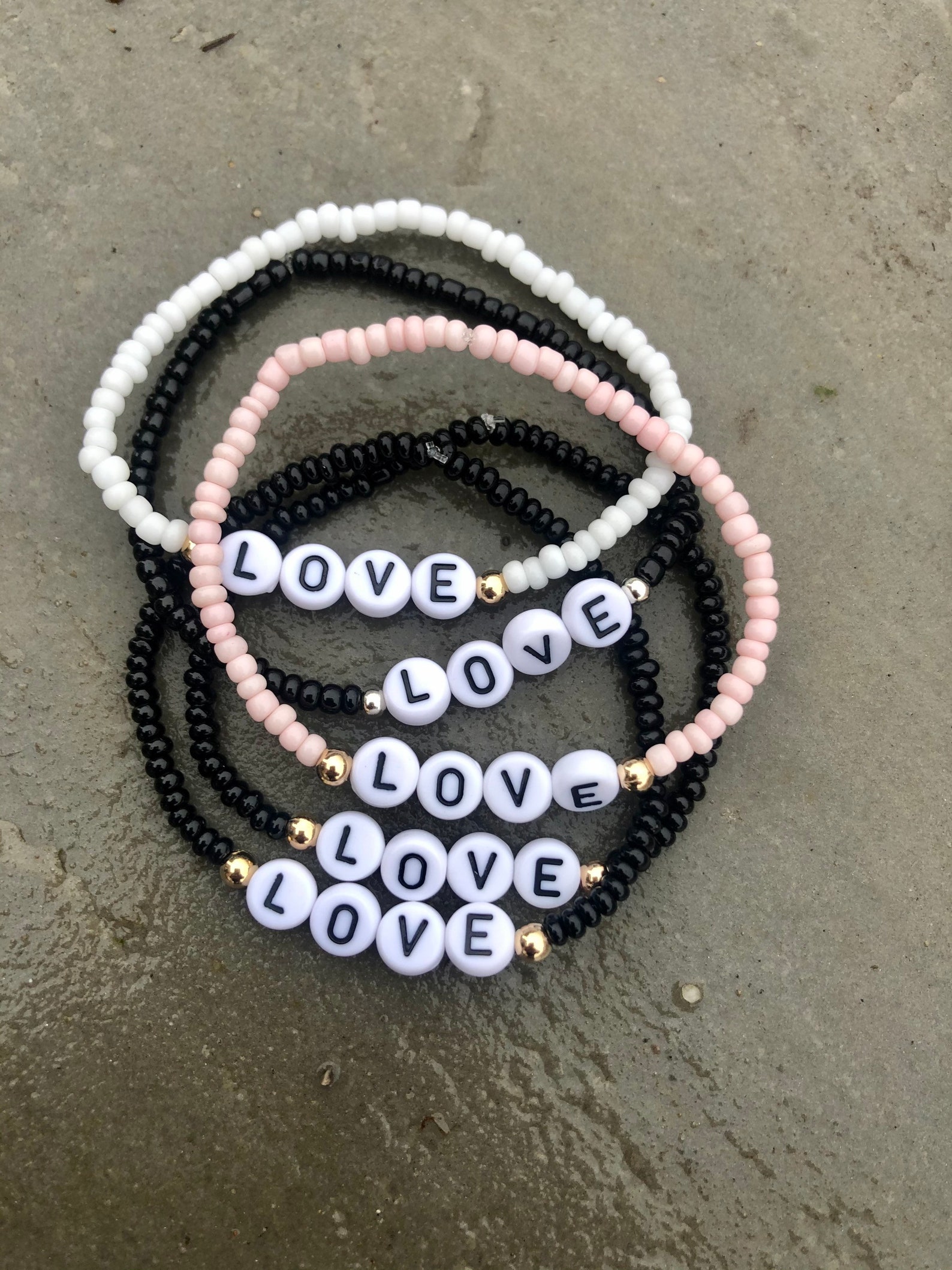 Handmade Word Bead Bracelet Custom Bracelet Personalised Bracelet Love