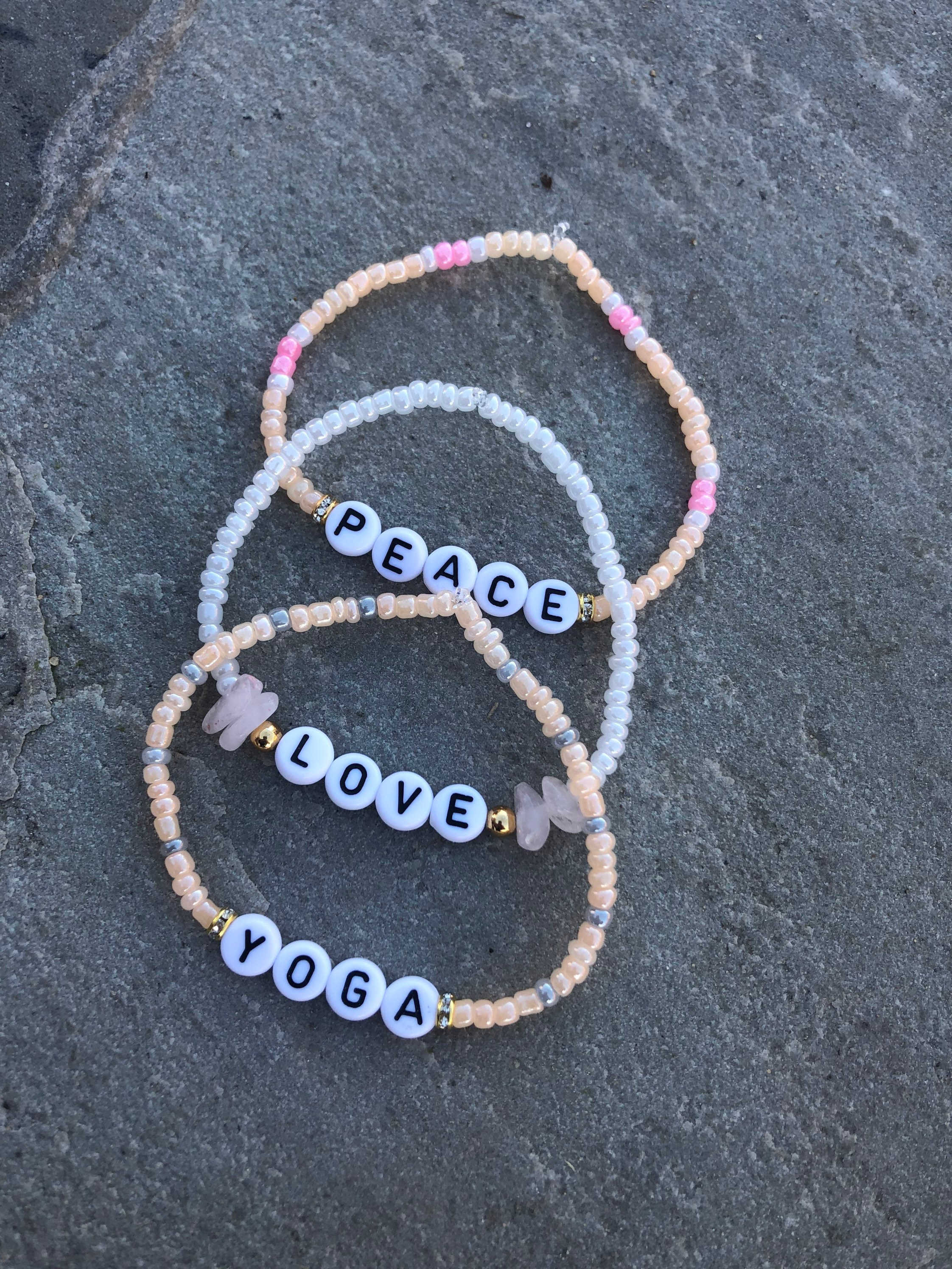 Handmade Word Bead Bracelet Custom Bracelet Personalised Etsy