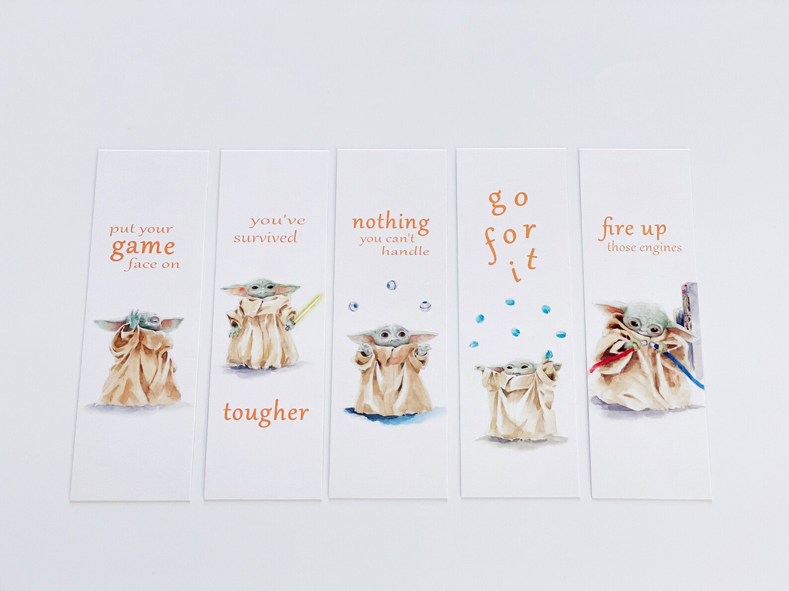 Baby Yoda Bookmarks Double Sided Set of 5 Gifts for Etsy