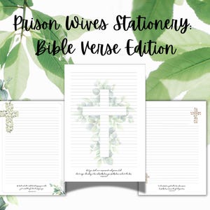 Papelería con versículos bíblicos para esposas de presos / Cartas para seres queridos / Membretes religiosos / Amigos por correspondencia / Cartas escritas a mano / Descarga digital
