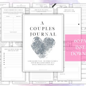 Couples Journal for Incarceration & Long Distance Relationships (Printable Workbook)