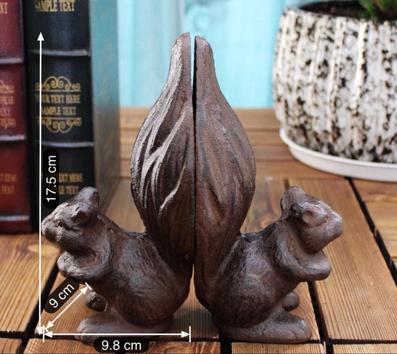 Squirrel Cast Iron Bookend Animal Vintage Antique Bookends Etsy
