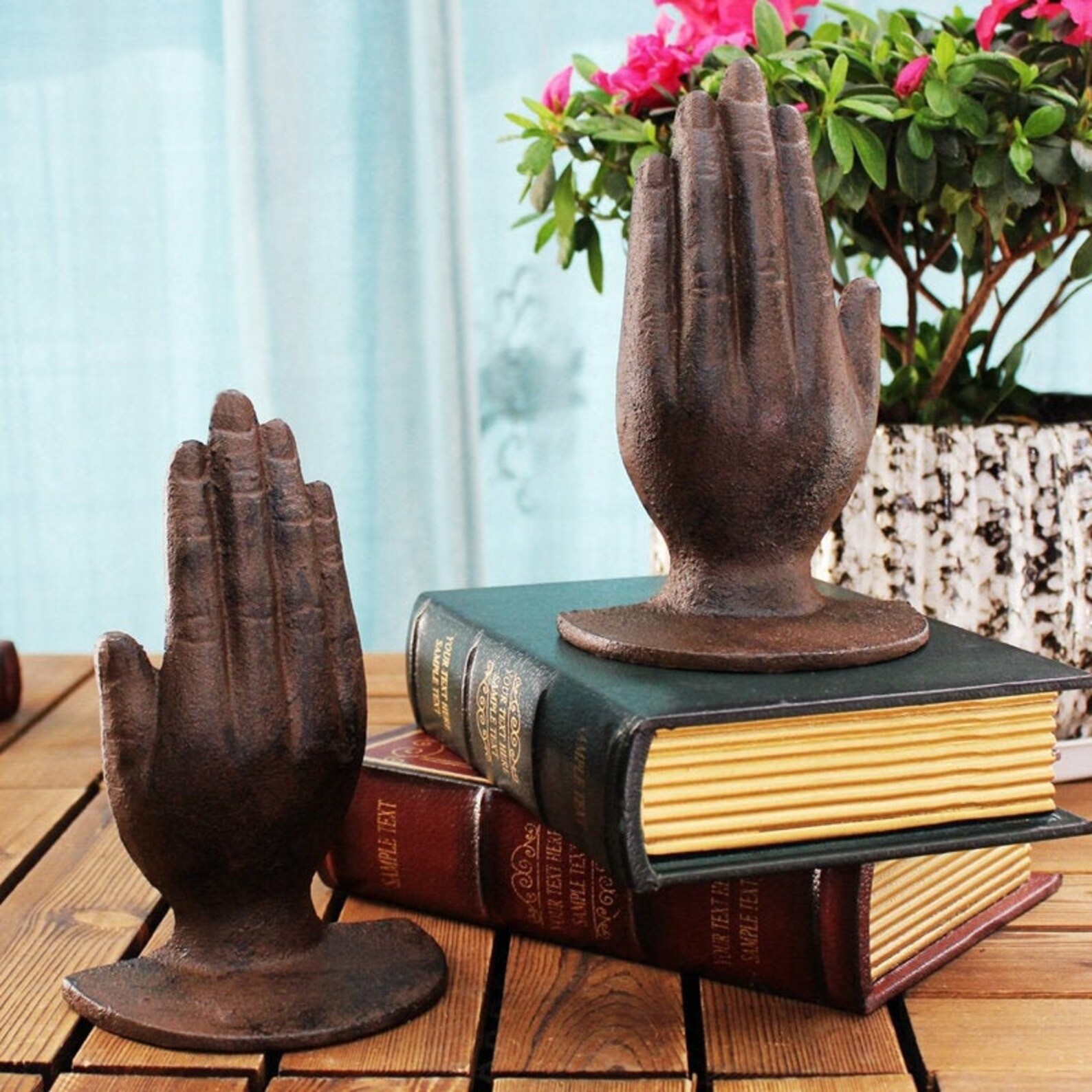 Cast Iron Hand Bookends Vintage Antique Modern Office Etsy