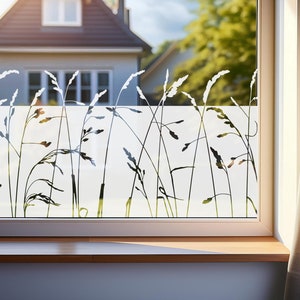 Window film motif &quot;Grasses&quot; privacy film, frosted glass film, sandblasted look, glass sticker, privacy protection, decorative film, f_040