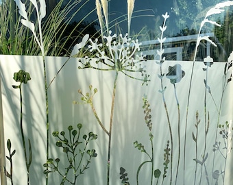 Fensterfolie Gräser, Sichtschutzfolie, Milchglasfolie, Sandstrahloptik, Glasaufkleber, Sichtschutz, Dekofolie, individuelle Größen, f019
